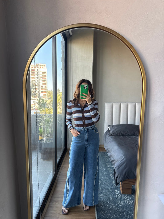 Jeans studs denim azul