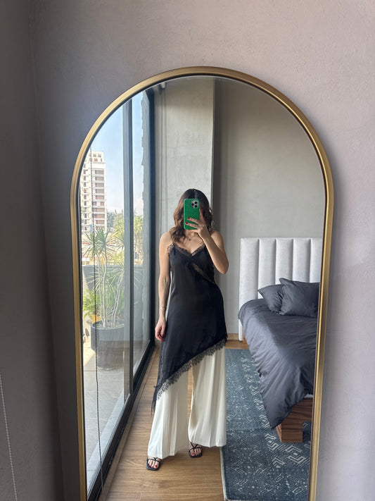 Blusa tirantes lace negra