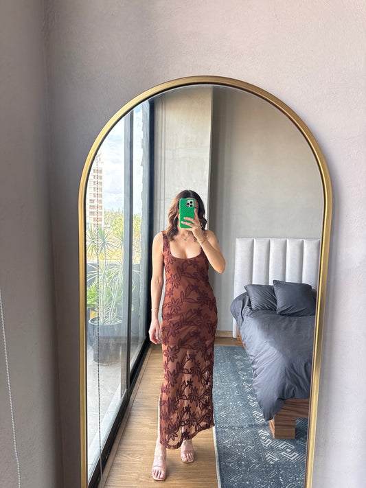 Maxi dress crochet café