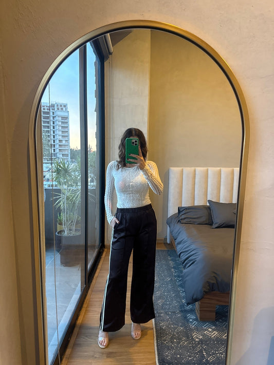 Pantalón track satín