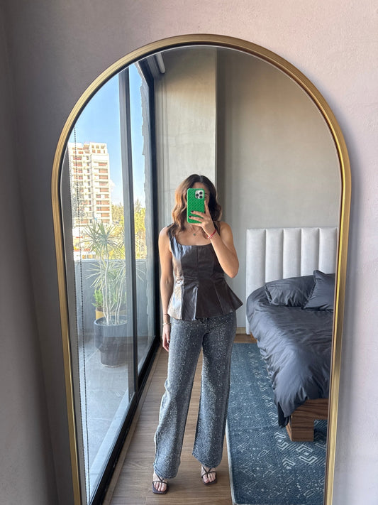 Jeans grises brillos