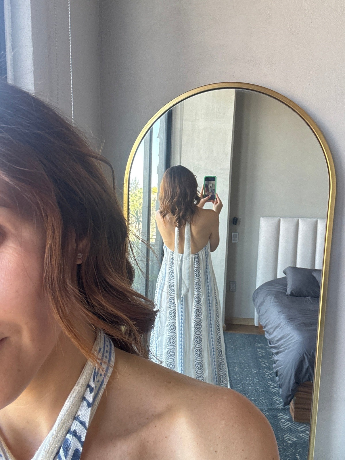 Vestido halter tela bordada