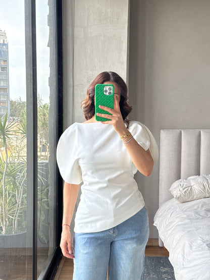 Blusa detalle mangas globo