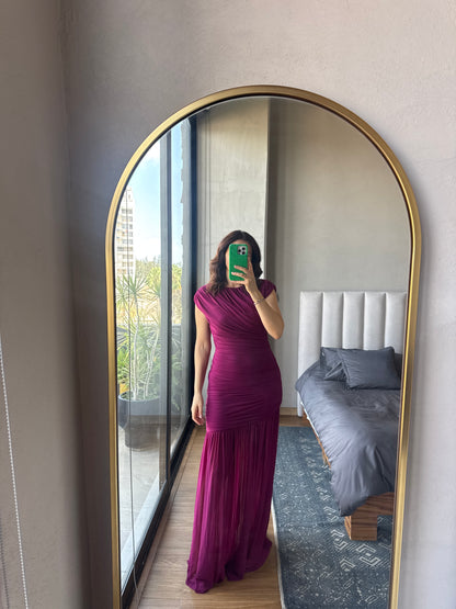 Vestido maxi mesh morado