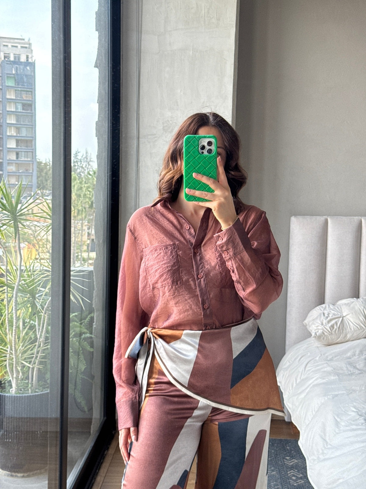 Blusa botones terracota
