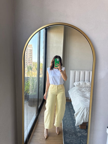 Barrel jeans con aplicaciones yellow