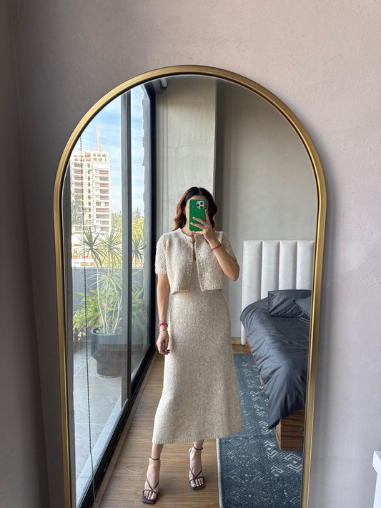 Sweater dress con sweater avena