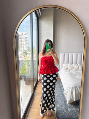 Falda lápiz maxi lunares