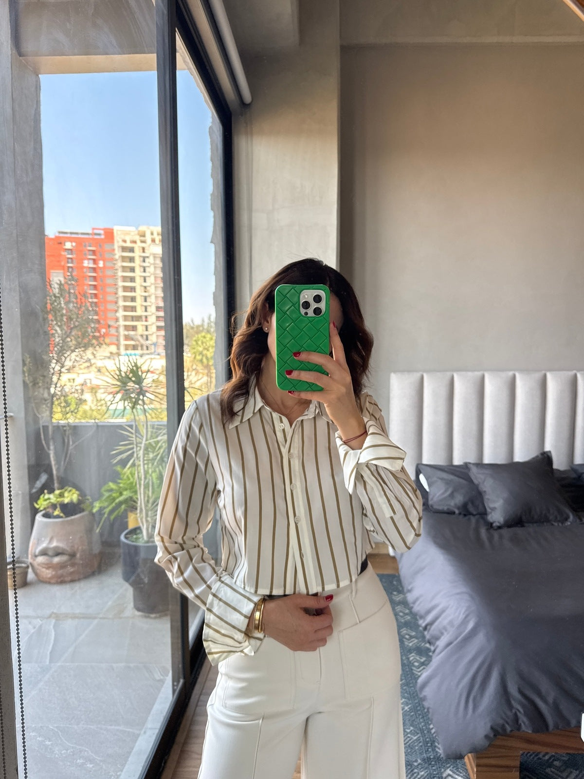 Blusa botones crop rayas (copia)