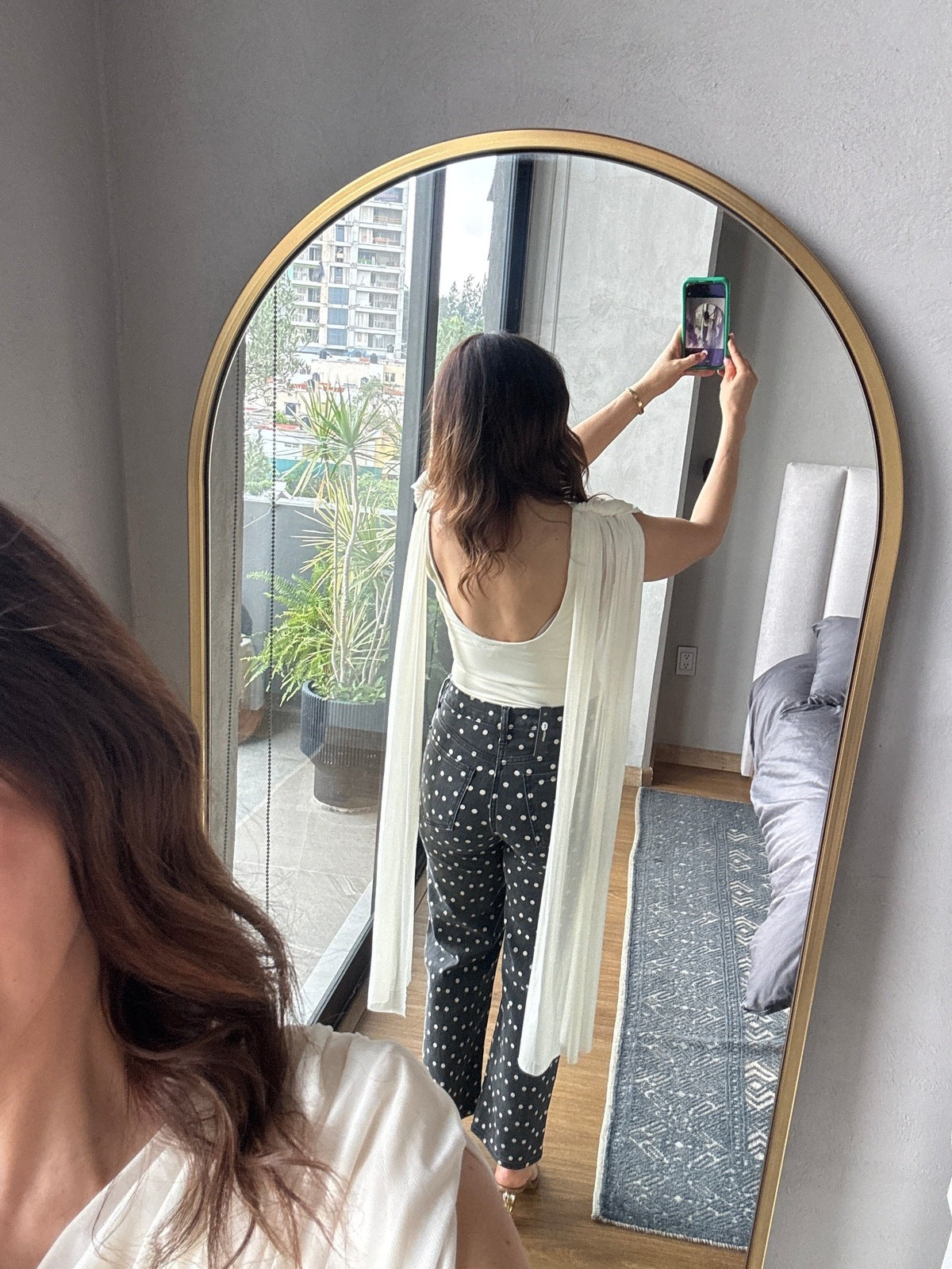 Body con capa mesh crema