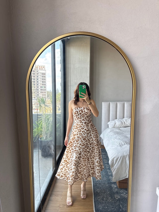 Vestido tirantes midi animal print