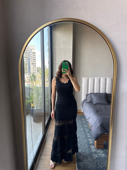 Vestido maxi tejido negro