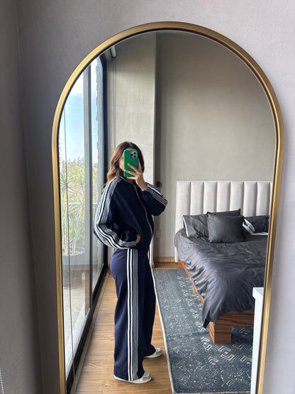 Set pants navy con detalle lateral lace