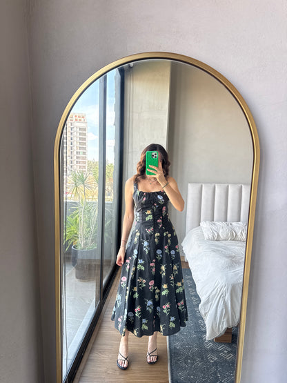 Vestido tirantes midi print flores