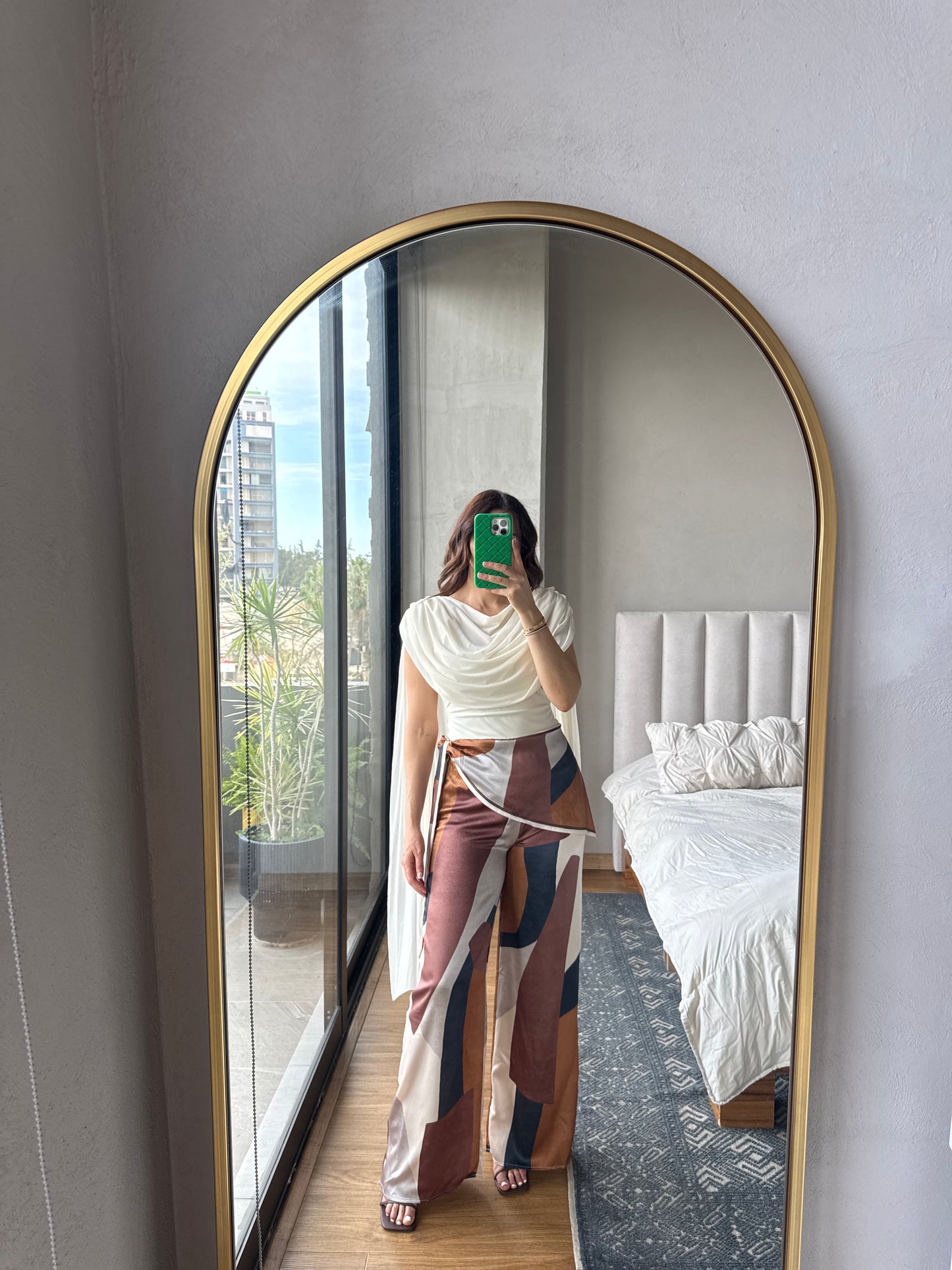 Pantalón satín print
