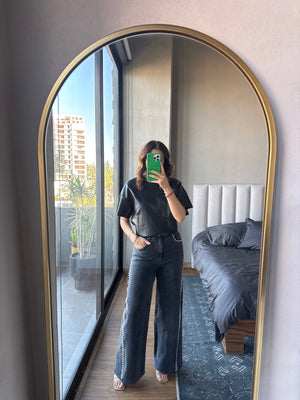 Blusa tipo piel negra