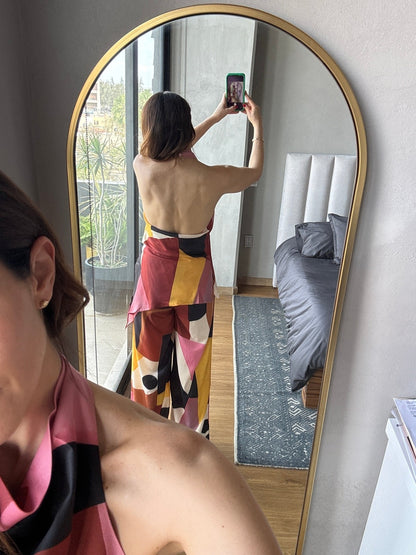 Set blusa halter y pantalón print