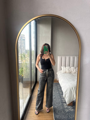 Jeans negros con plata