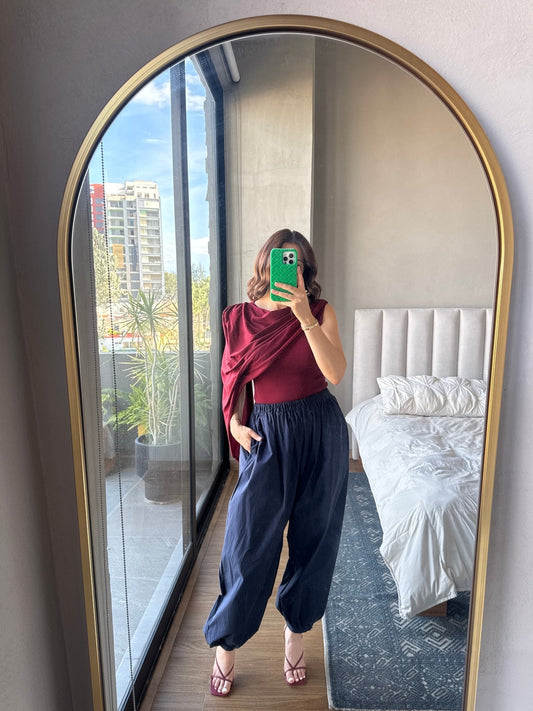 Balloon harem pants navy