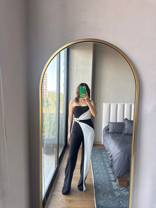 Jumpsuit strapless bicolor