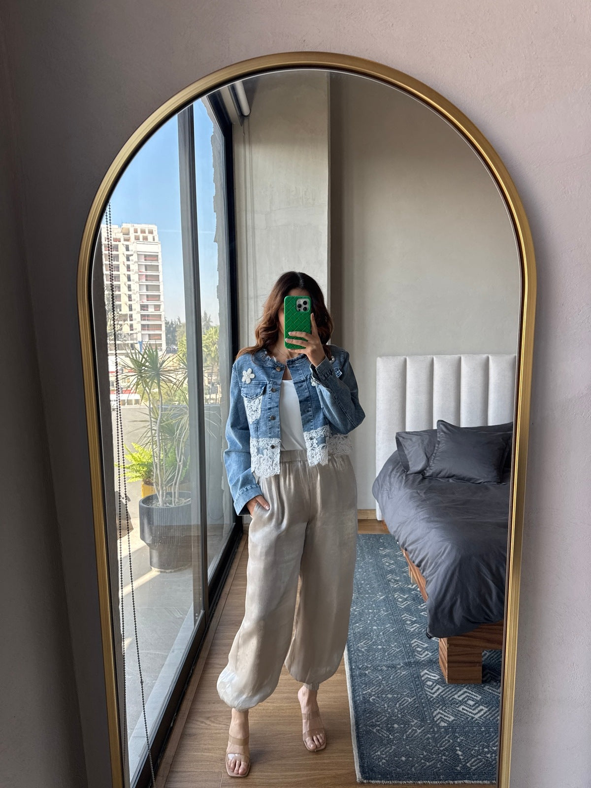 Chamarra denim con lace