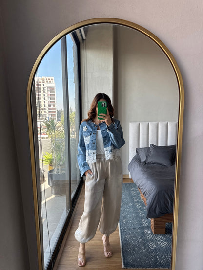 Chamarra denim con lace