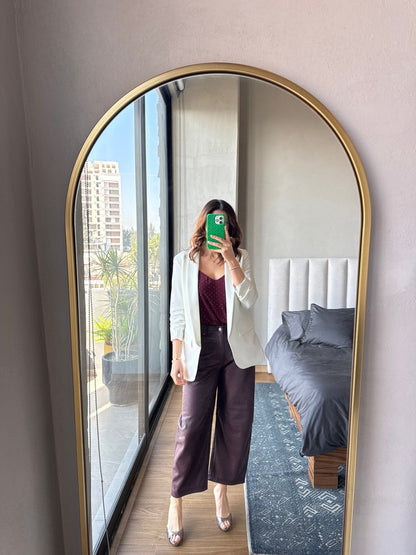 Blazer manga 3/4 crema