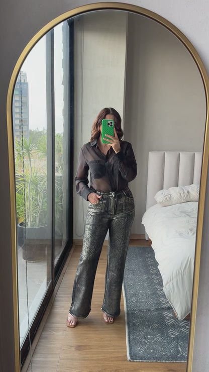 Blusa botones negra