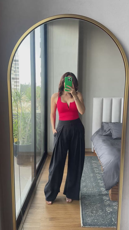 Pantalón wide leg negro