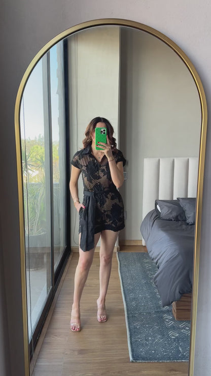 Romper guipiur negro fondo nude