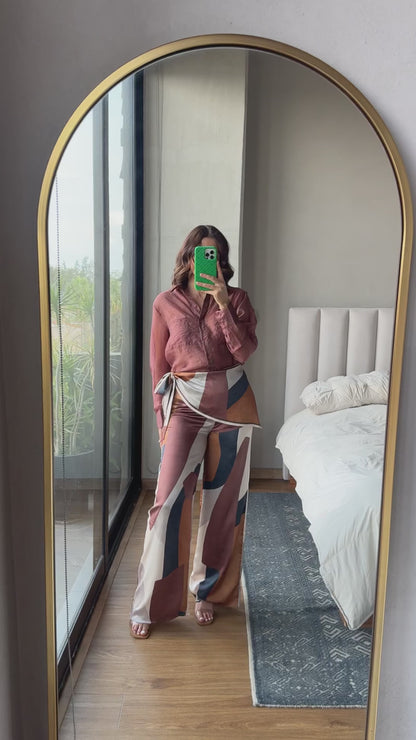 Blusa botones terracota