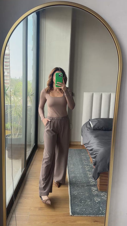 Body cuello cuadrado nude