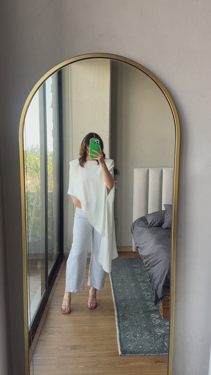 Blusa asimétrica blanca