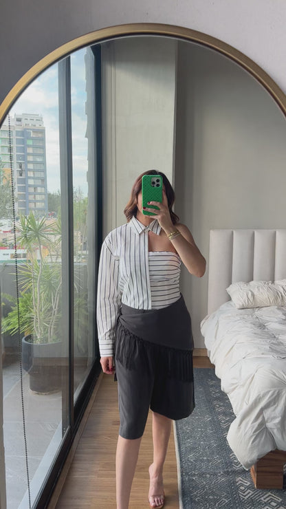 Blusa one shoulder rayas