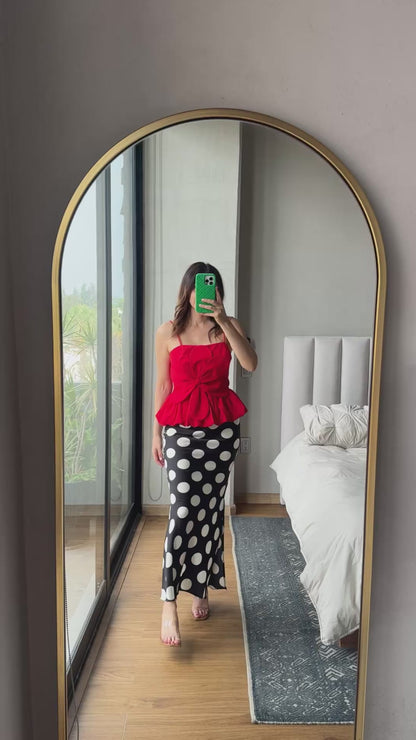 Falda lápiz maxi lunares