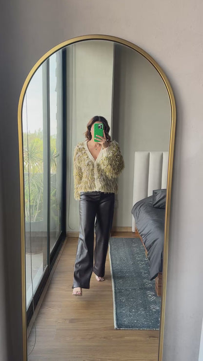 Sweater botones hilos verde