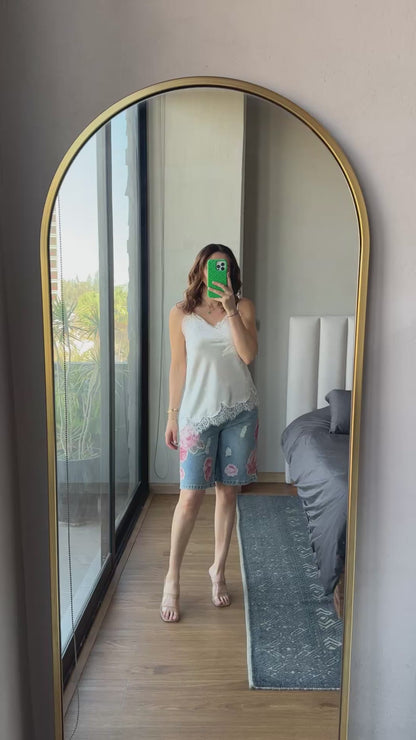 Blusa tirantes lace champagne