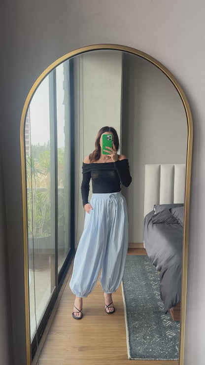 Pantalón globo baby blue