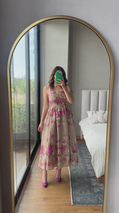 Vestido midi flores