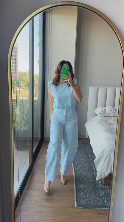 Muscle tshirt baby blue