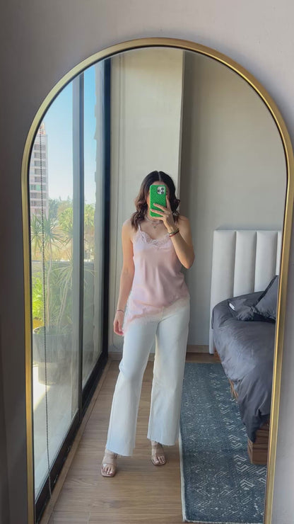 Blusa tirantes con lace pink