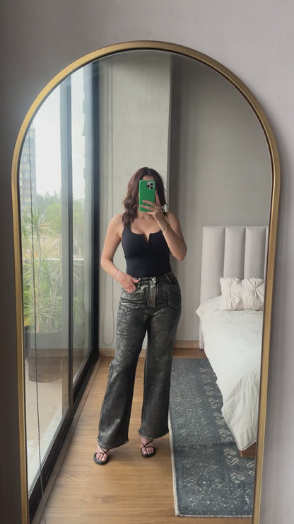 Jeans negros con plata