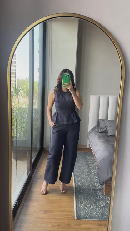 Set blusa y pantalón denim denim oscuro
