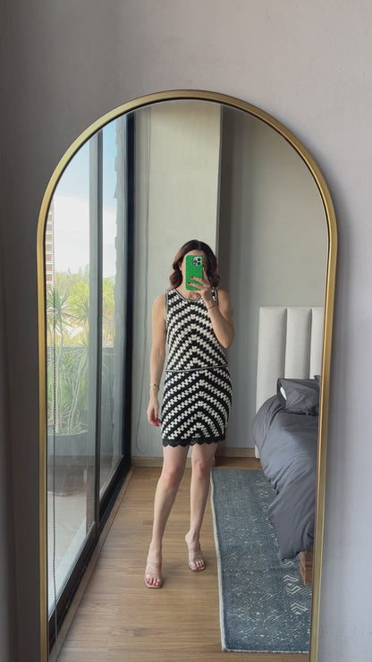 Set blusa y falda crochet bicolor