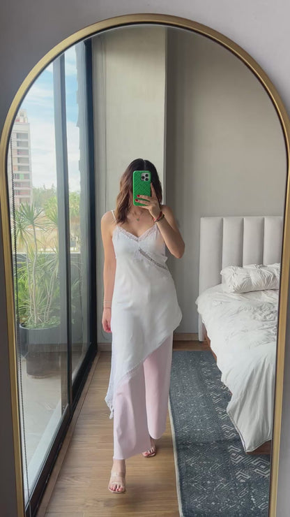 Jeans wide leg pink