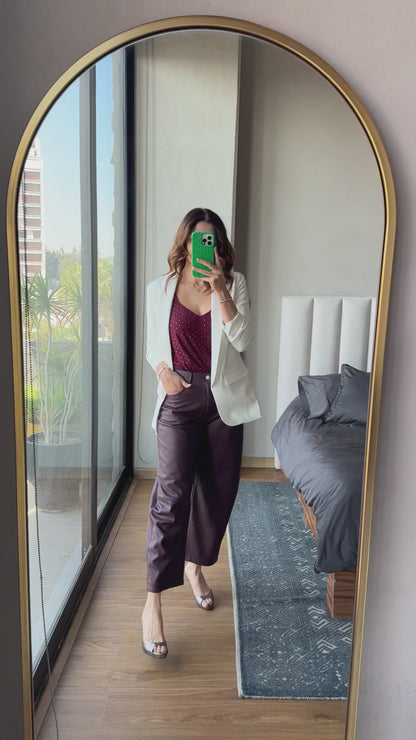 Blazer manga 3/4 crema