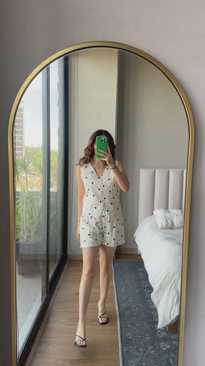 Set chaleco y short lunares