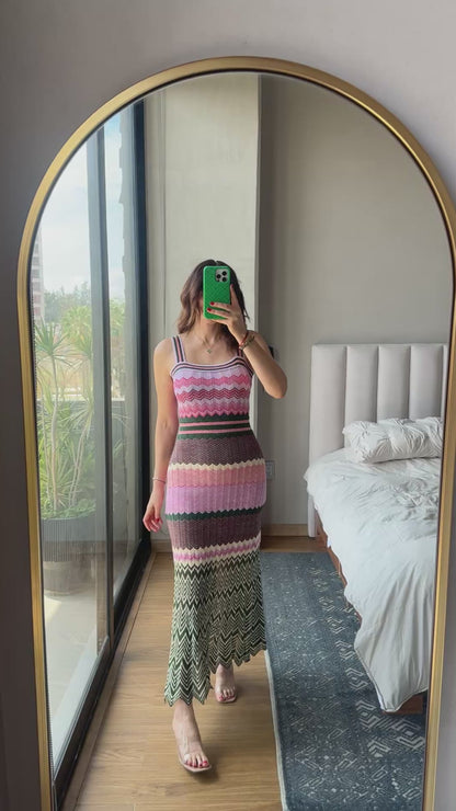 Vestido maxi tejido