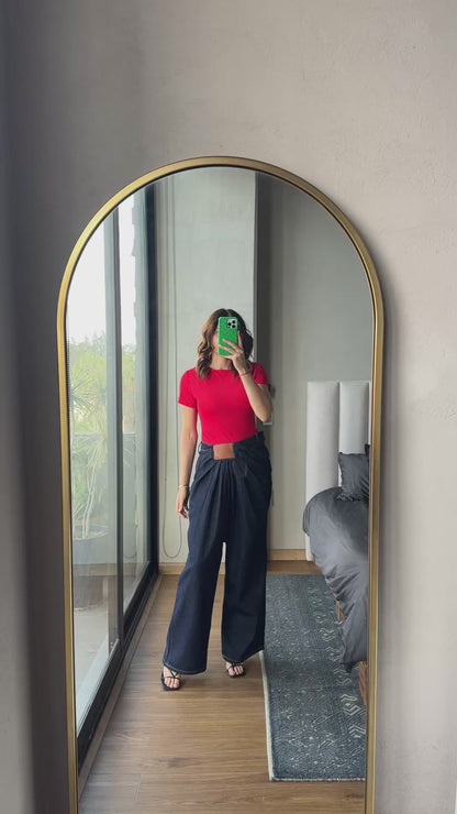 Body manga corta rojo