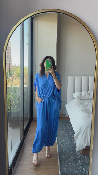 Set blusa y pantalón ballon azul